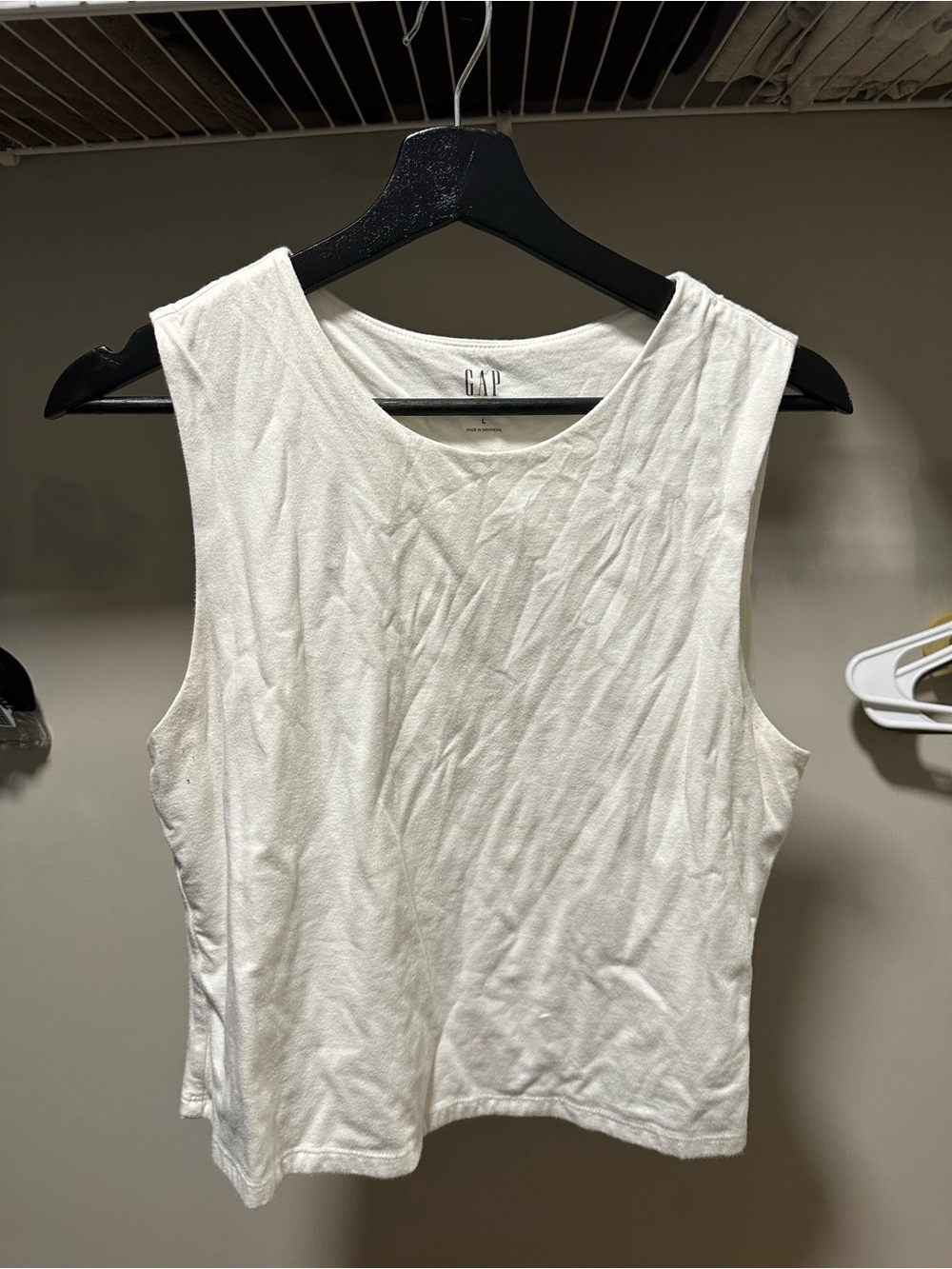 GAP Women's Cream Ribbed Tank Top